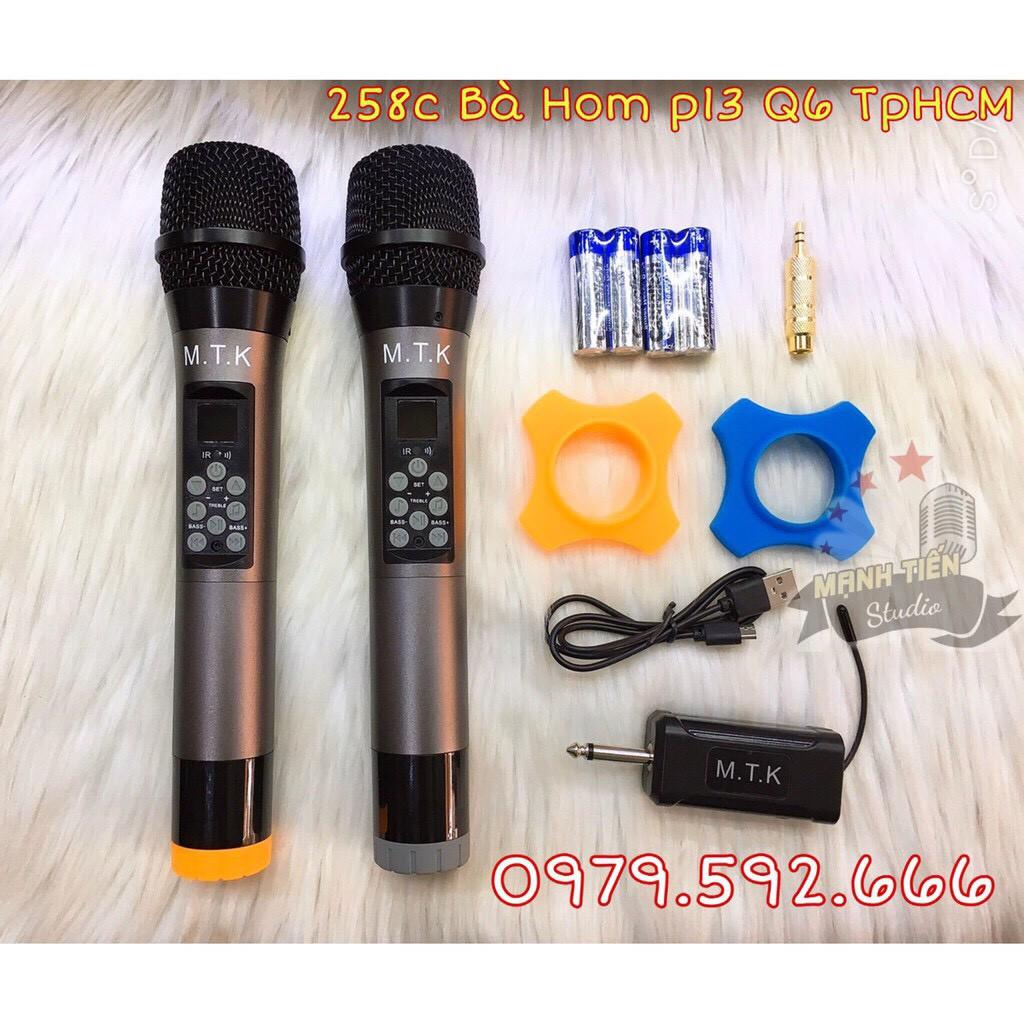 Micro không dây MTK chuyên hát karaoke gia đình, micro oto, thu âm livestream, tùy chỉnh Bass,Treble trên thân mic