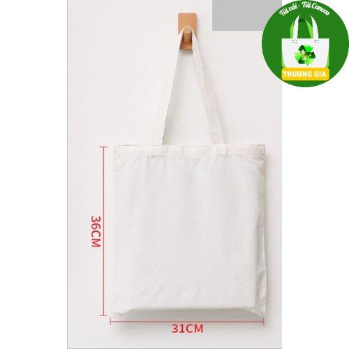 Túi vải Canvas trơn Có khóa và không khóa miệng Kích thước 36cmx31cm Trương Gia Túi Vải - Túi Canvas - Có Khóa Kéo