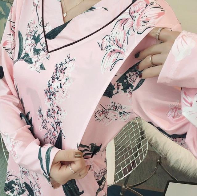 Bộ Cotton lụa sữa Bầu và Sau Sinh có chỗ cho con bú
