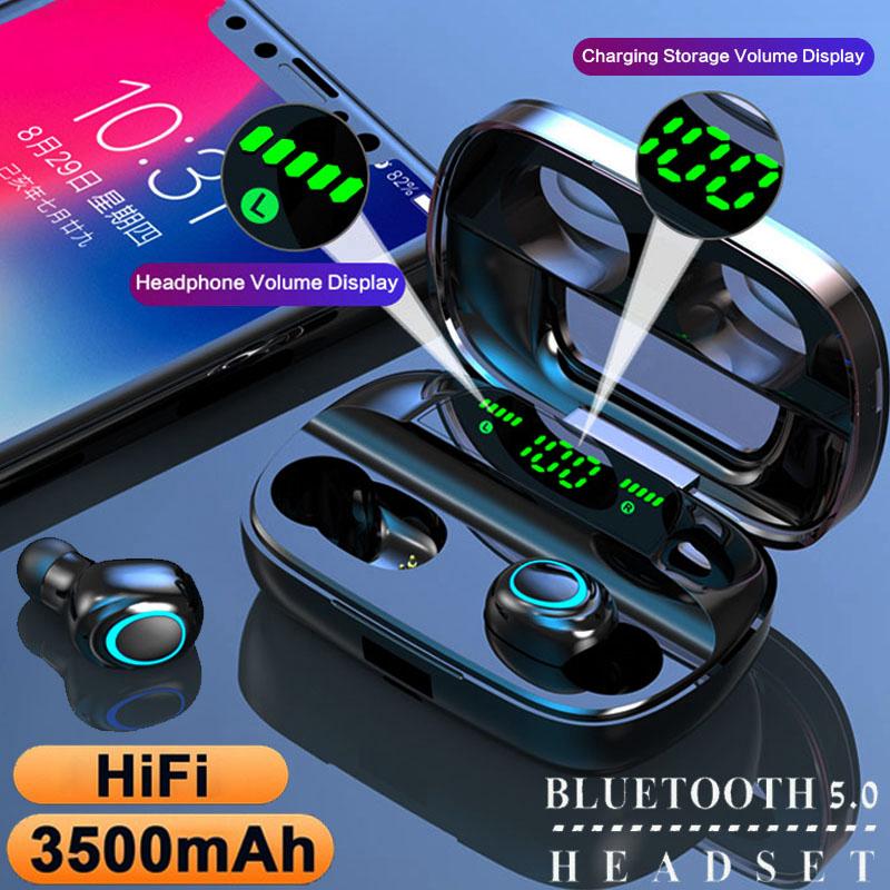 TWS Bluetooth Không Dây Tai Nghe 3500MAh Cảm Ứng Điều Khiển Đèn LED Có Mic Thể Thao Chống Thấm Nước Tai Nghe Tai Nghe Nhét Tai Tai Nghe Chụp Tai