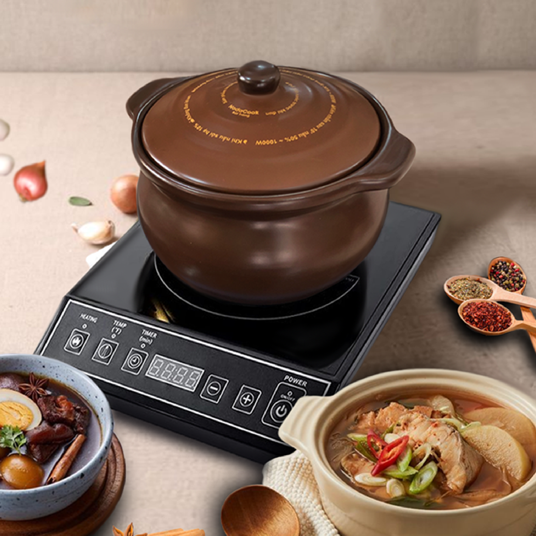 Nồi sứ nấu bếp từ 3 lít NodaCook - Nồi Sứ chuyên biệt nấu trên Bếp từ