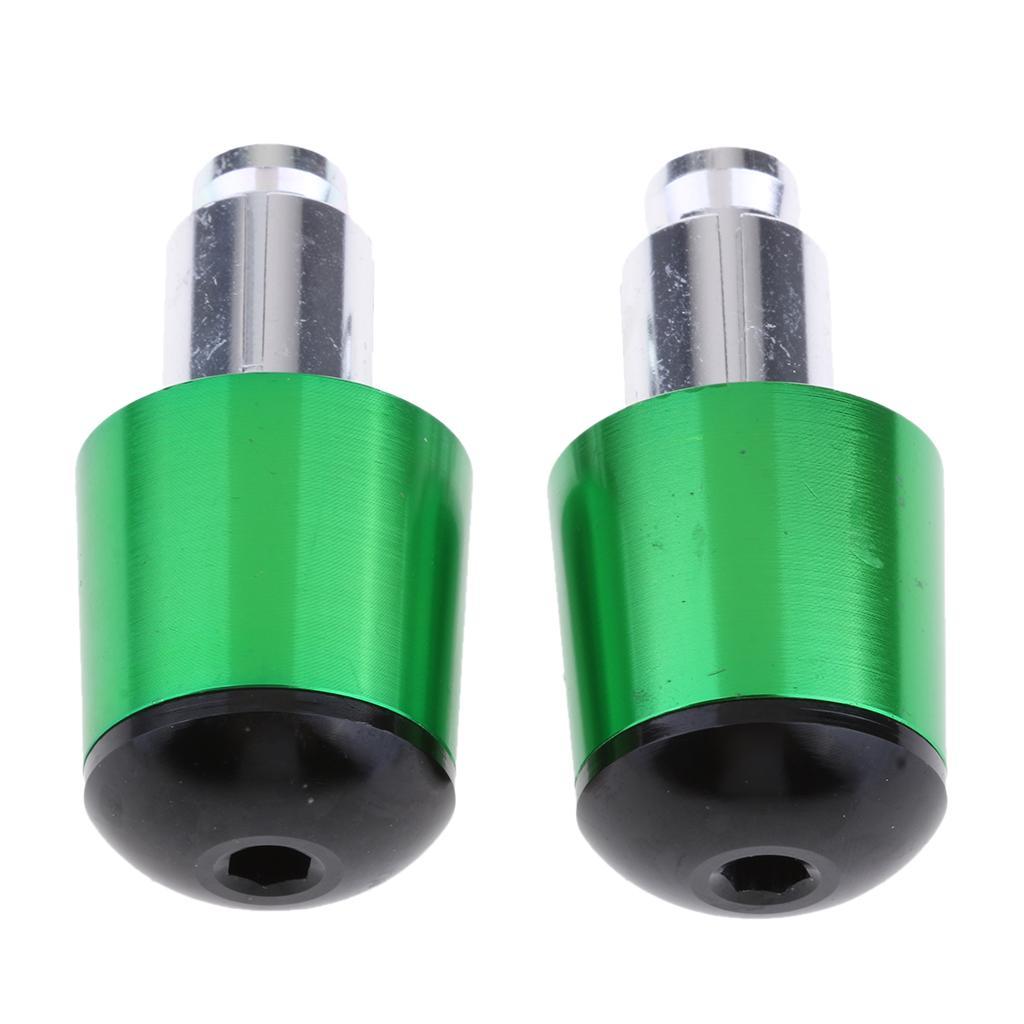 CNC Aluminum Motorcycle Handlebar Grip Plugs Bar End Caps for Yamaha Gold + Green