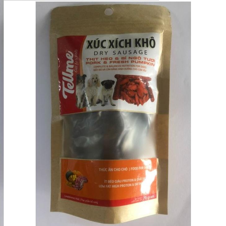 - Xúc xích khô vị thịt heo và bí ngô tươi cắt lát 70g