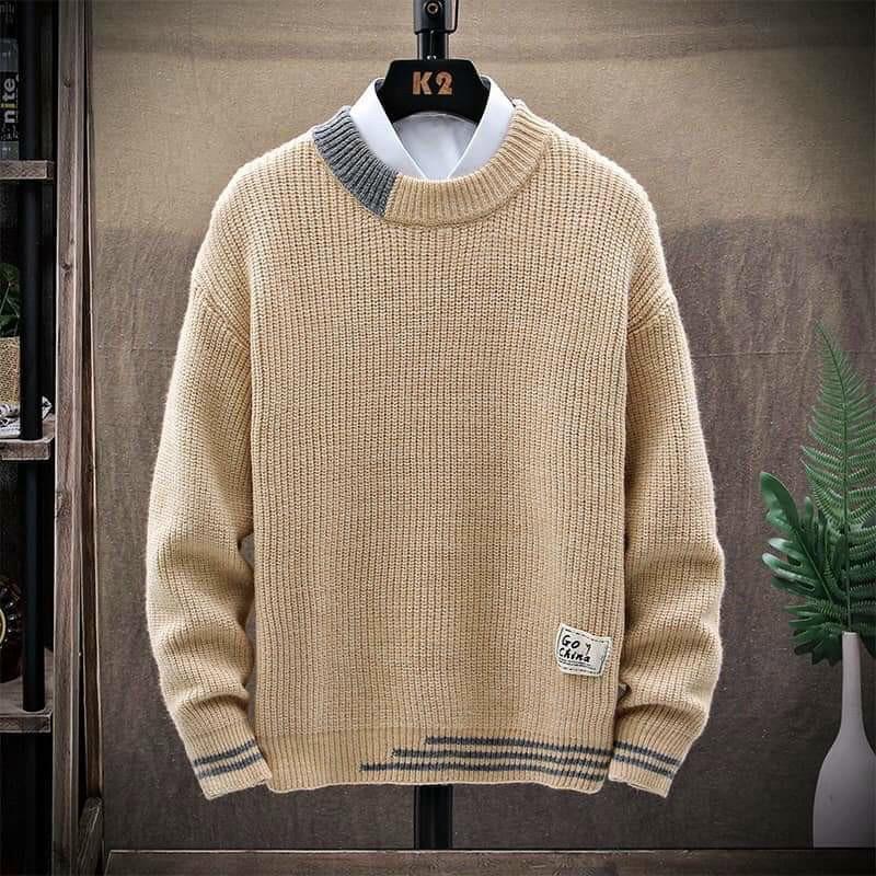 ㍿♟Áo Len Nam Cao Cấp Dài Tay Phối Màu Trẻ Trung Thời Trang- Vá Gấu Cá Tính- Hàng loại 1w