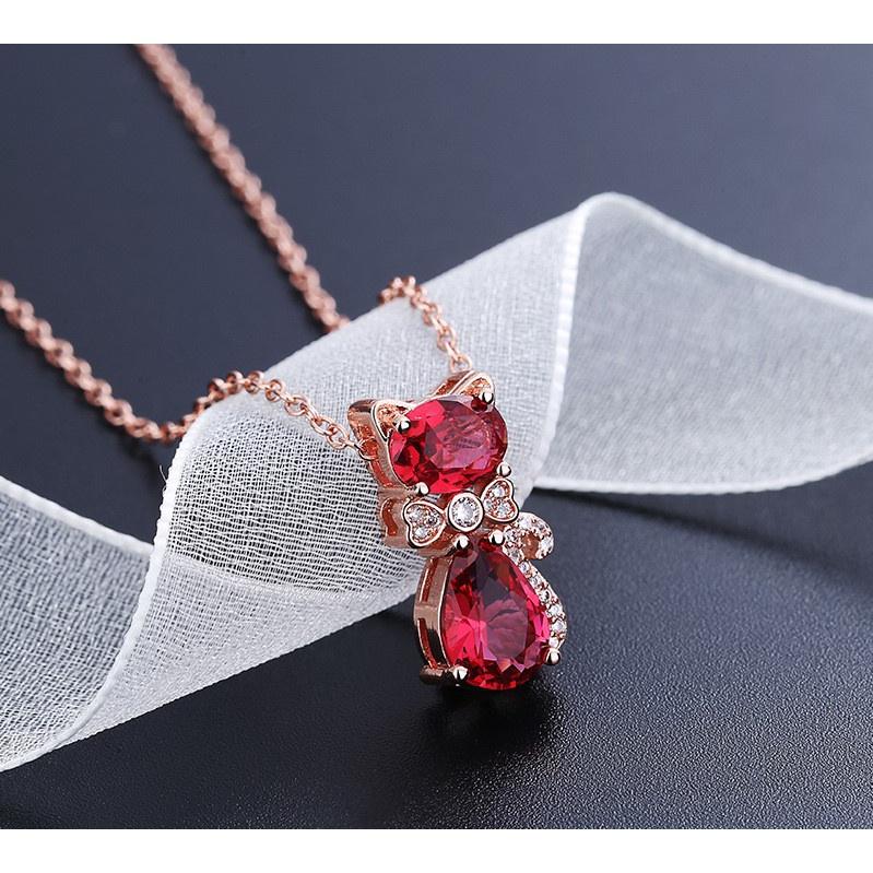 MẶT DÂY CHUYỀN HỒ LY ROSE BERYL TÌNH DUYÊN MAY MẮN TÀI LỘC TẶNG KÈM DÂY ĐEO, HỘP GẤM CAO CẤP