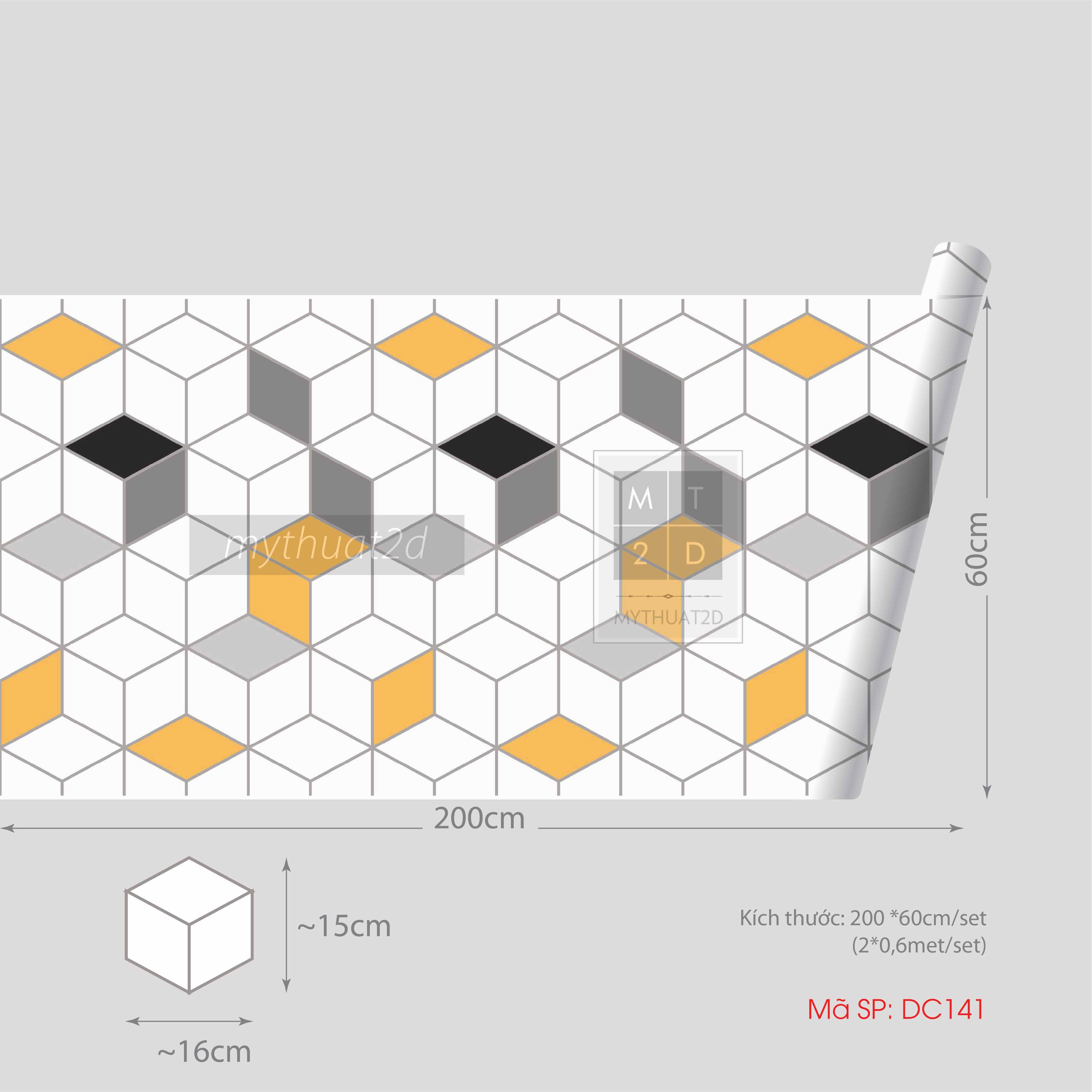 Decal gạch bông trang trí dán bếp, dán tường - mã DC141