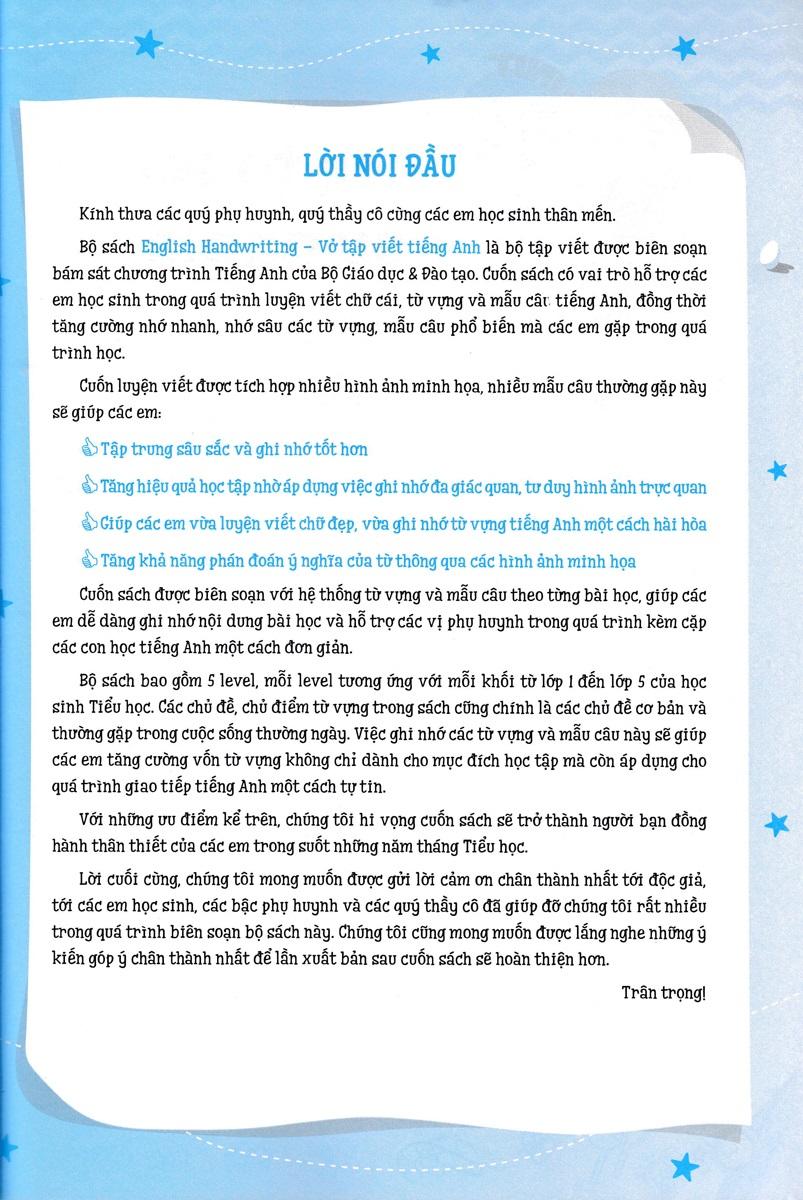 English Handwriting - Vở Tập Viết Tiếng Anh Lớp 4 - Tập 1