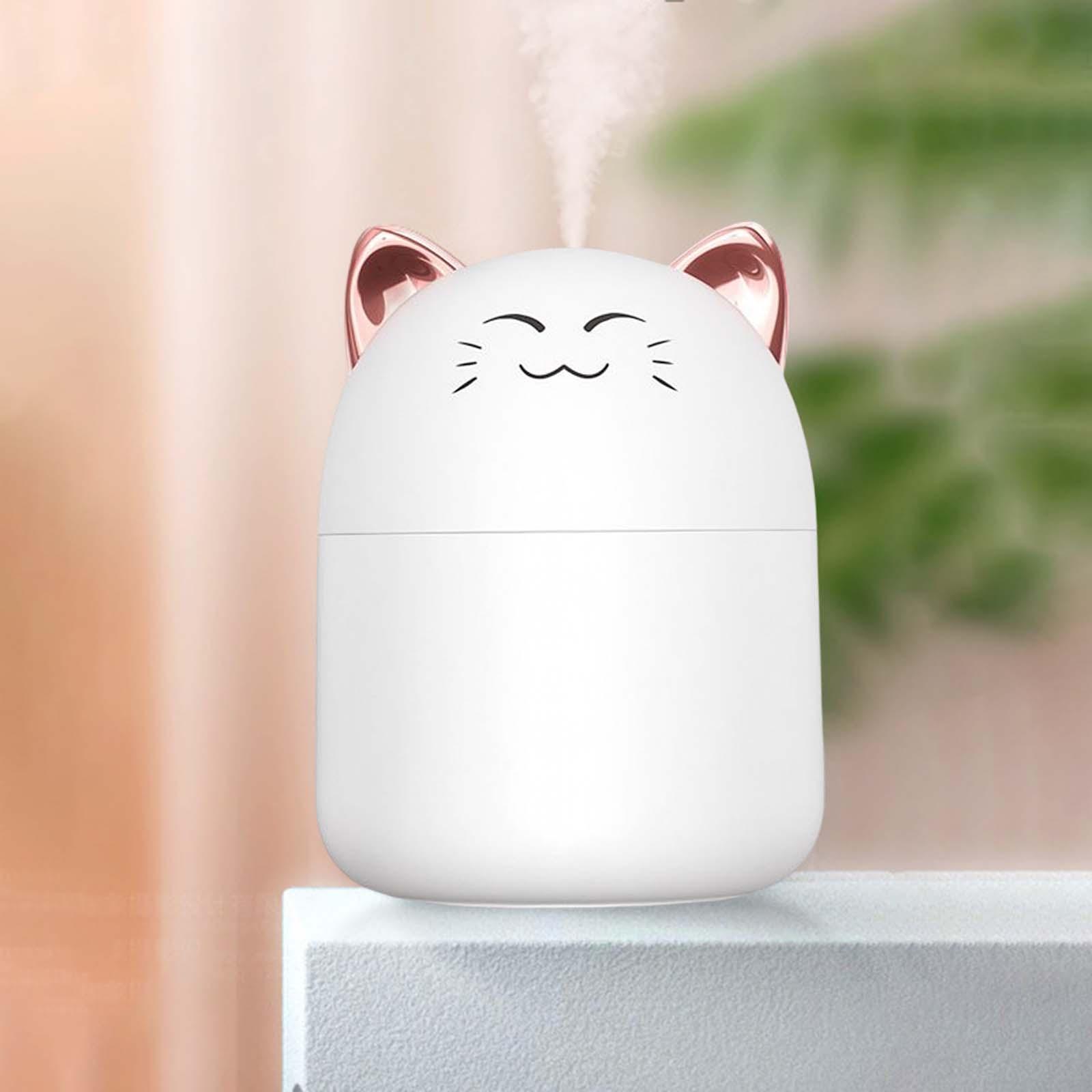 Desktop Humidifiers, 250ml Small Air Humidifier, Portable Mini Humidifiers for Bedroom, USB Cool Mist Sprayer with Night Light for Home,Office, Plants