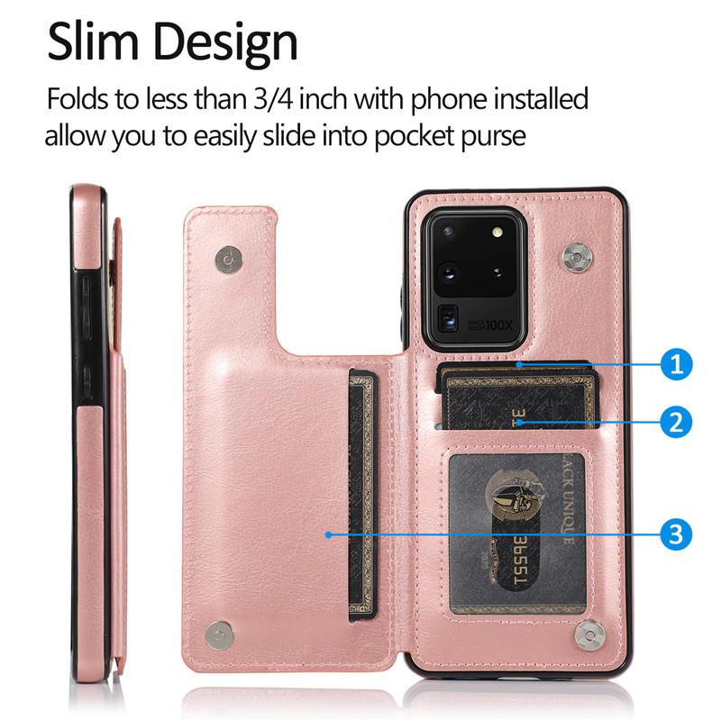 Bao da điện thoại có ngăn ví bảo vệ toàn diện cho Samsung Galaxy S7 Edge S8 Plus S9 Plus S10