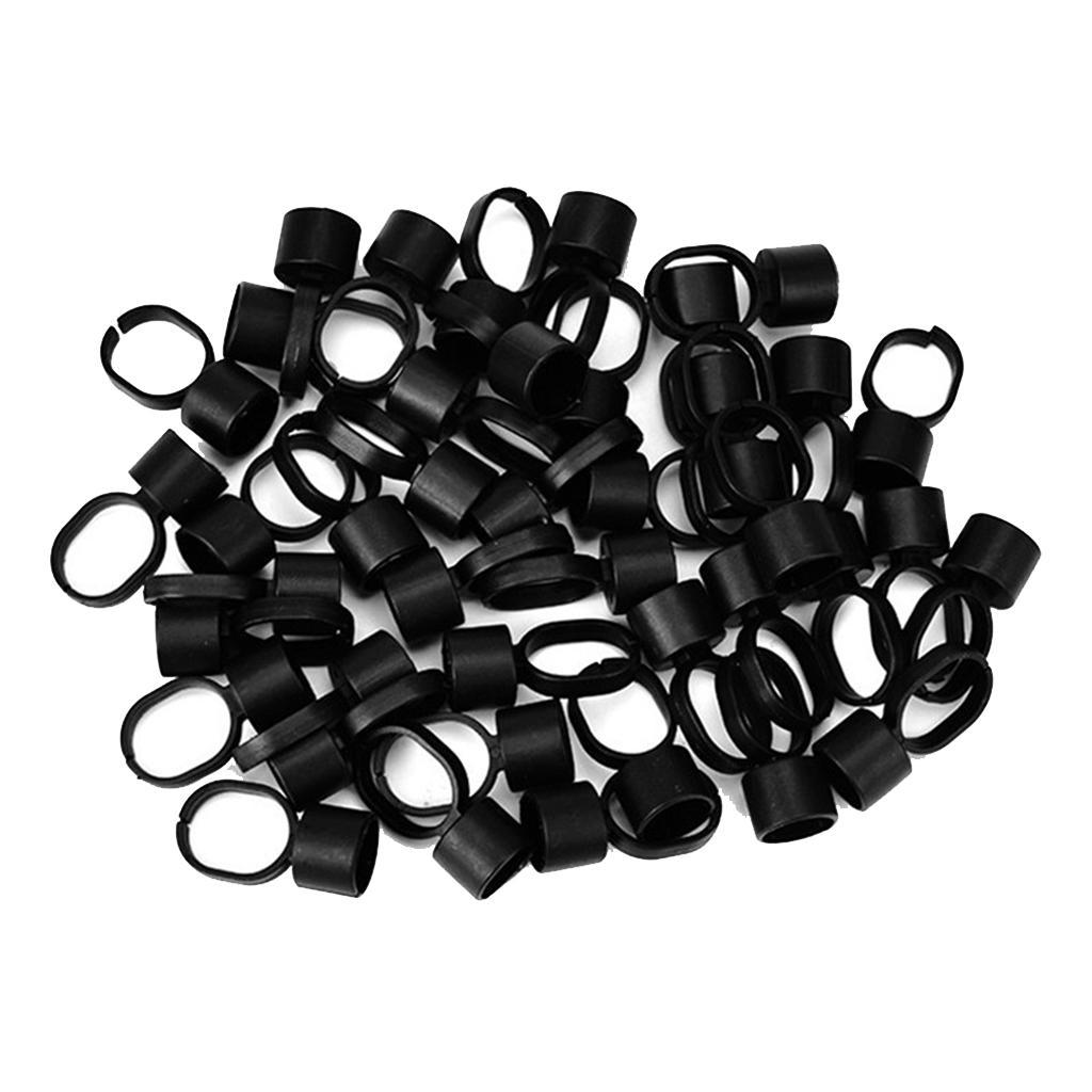 50pcs Disposable Tattoo Ink Cups Pigments Holder Rings with Sponge Black