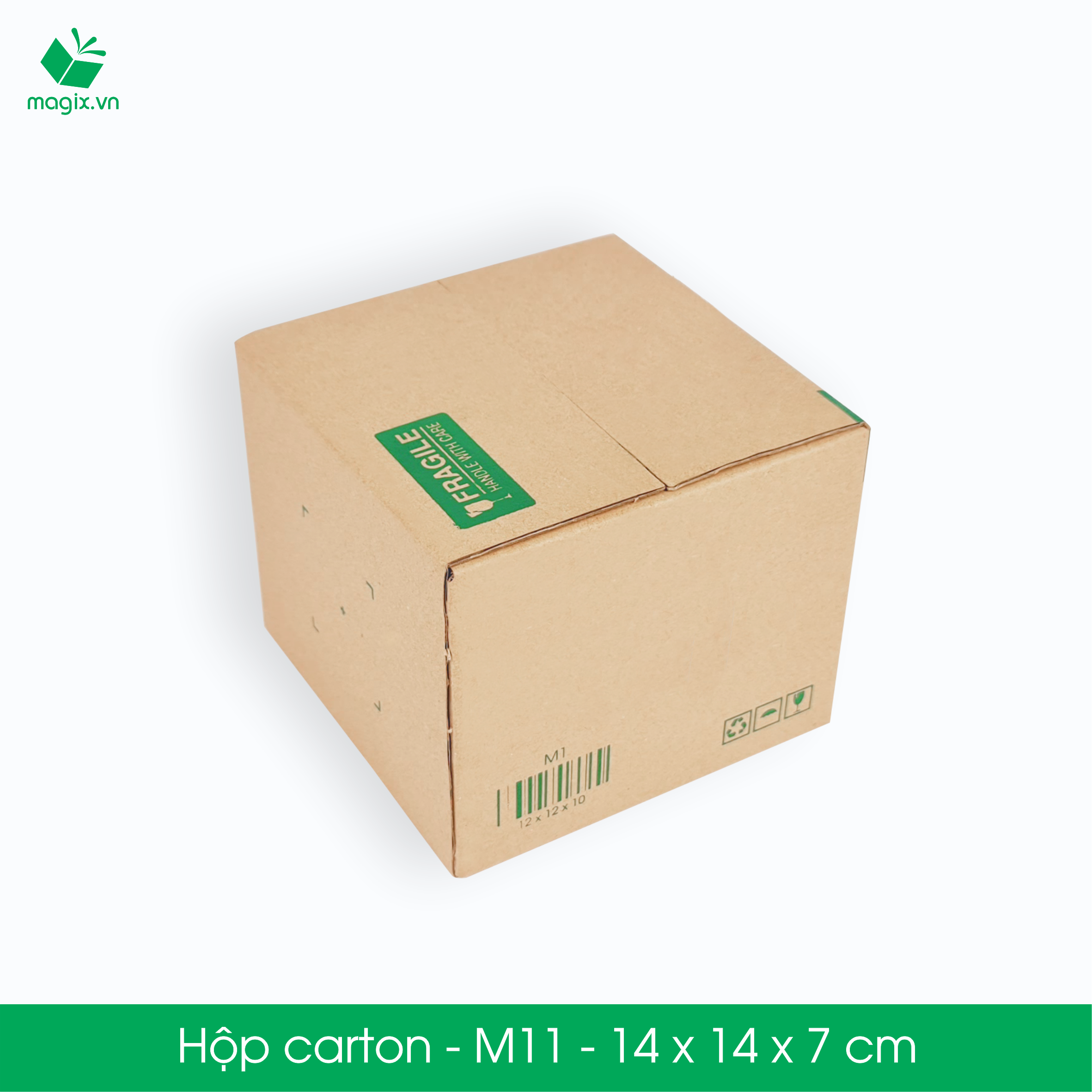 60 Thùng hộp carton đóng hàng - M11 - 14x14x7 cm