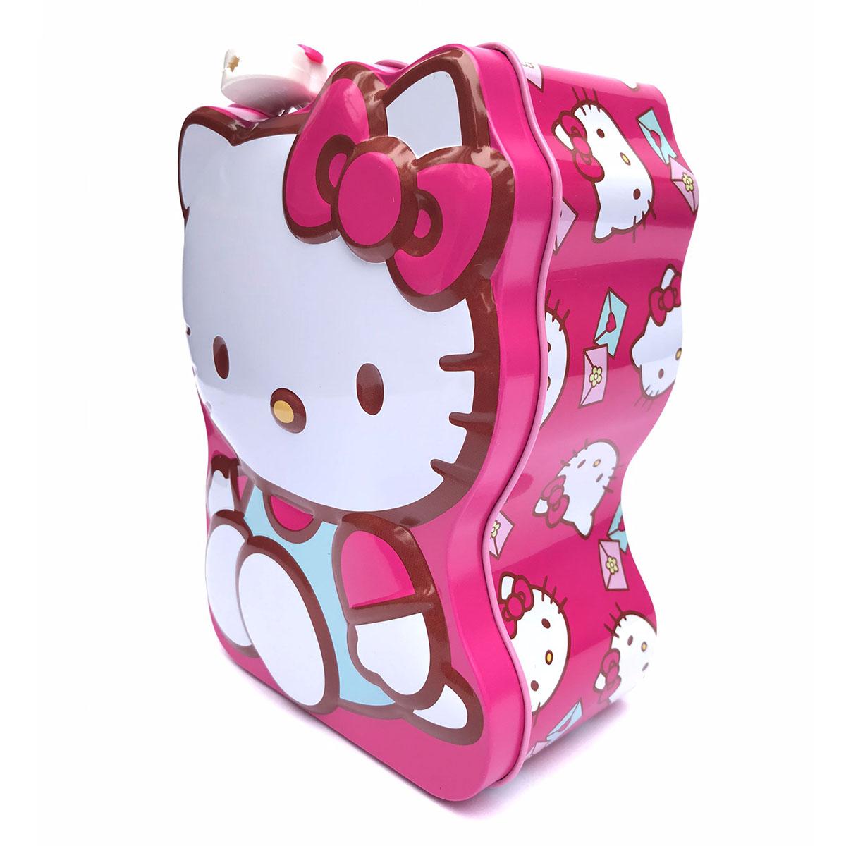 Hộp Tiết Kiệm Tiền Hello Kitty Hồng Có Khóa - Két Sắt Mini Kích Thước 16x12x8cm