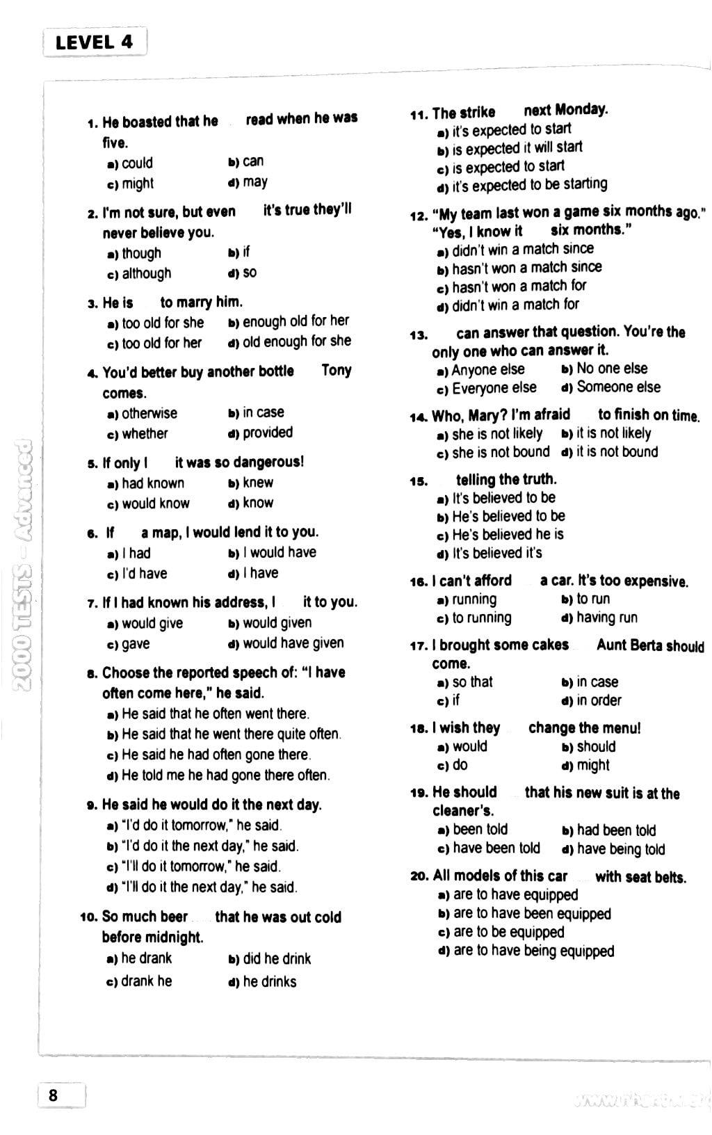 2000 Tests Advanced Level (Không CD)