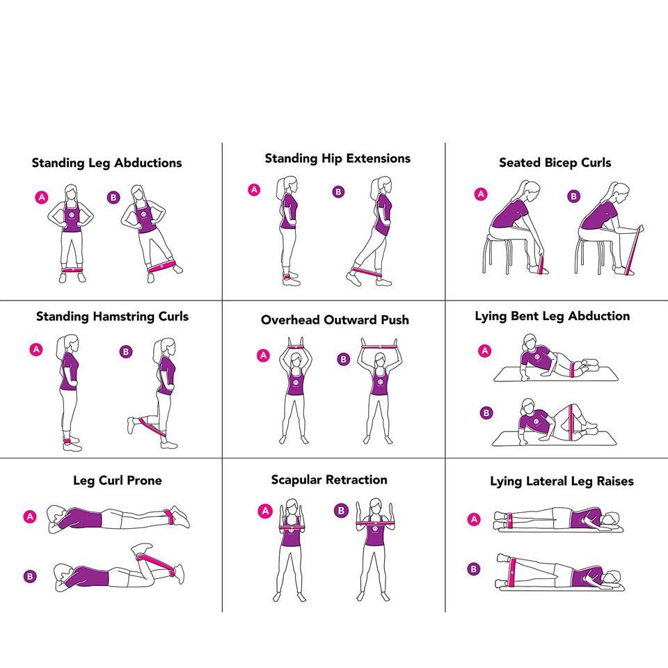 Dây Kháng Lực Tập Gym,Set Hồng