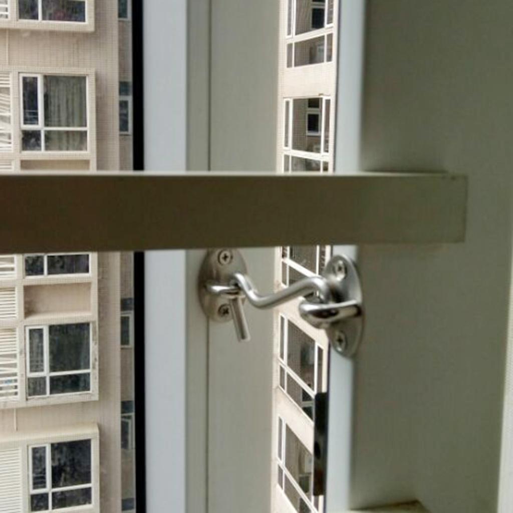 Stainless Steel Window Door Restrictor Catch Child Safety Security Lock 12.8cm