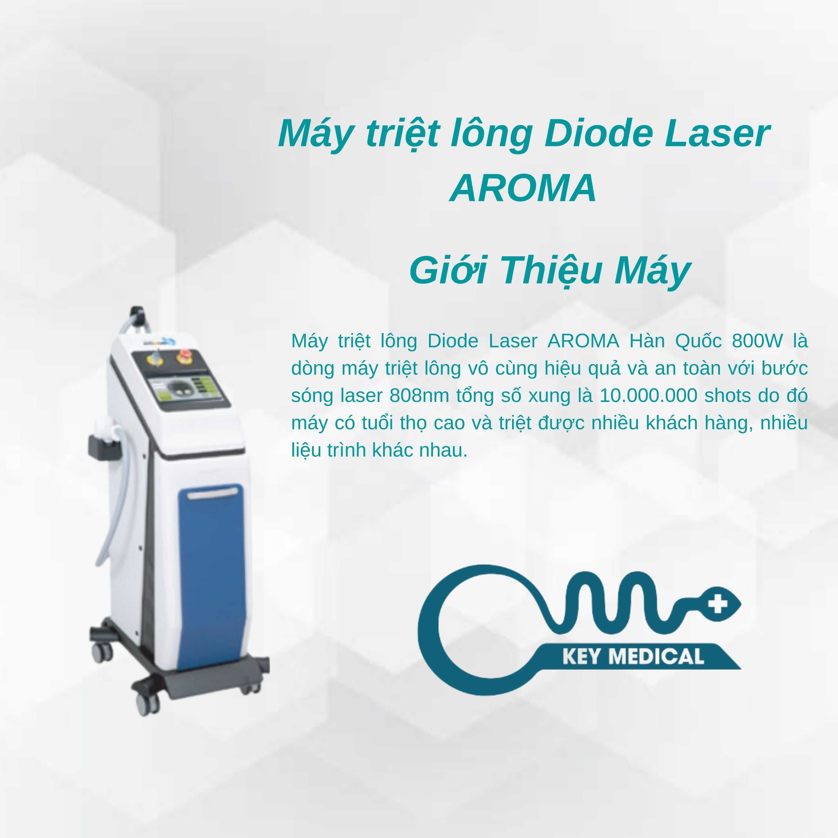 Máy triệt lông Diode Laser AROMA Hàn Quốc 800W