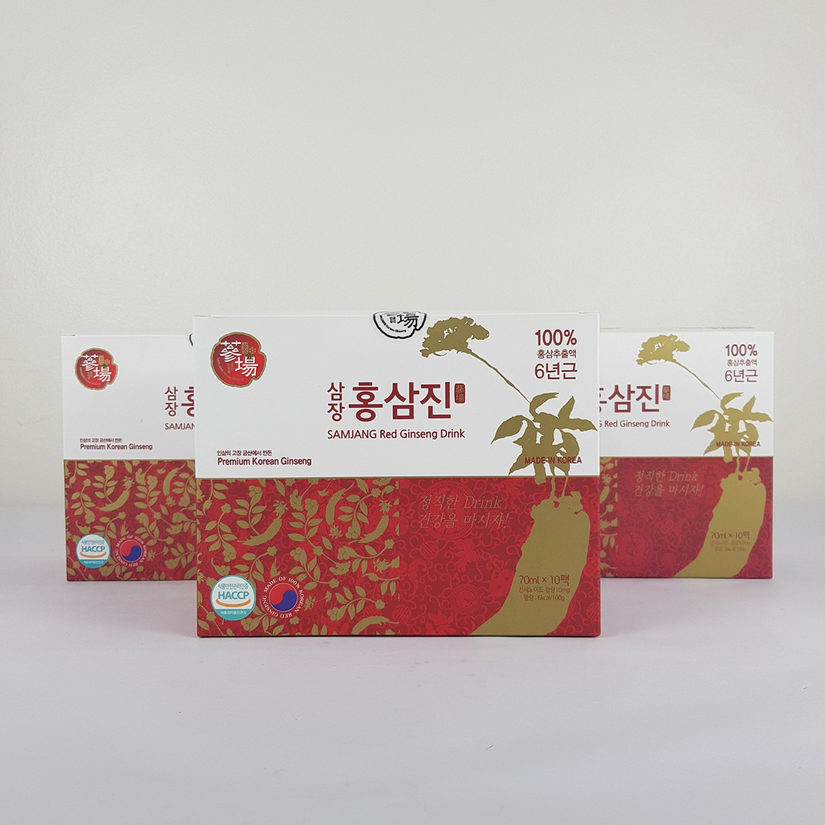 BỘ TÚI NƯỚC HỒNG SÂM SAMJANG RED GINSENG JIN-RED GINSENG DRINK 70MLx30 GÓI