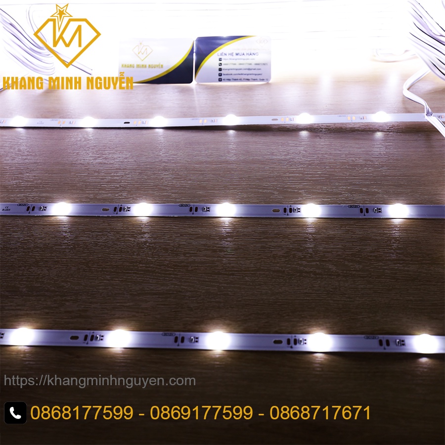 LED thanh tỏa 1 mét - 12V, 12 bóng/mét dùng chip 3030 SMD siêu sáng, siêu tỏa chuyên dùng hắt bảng hiệu, sáng hộp đèn.