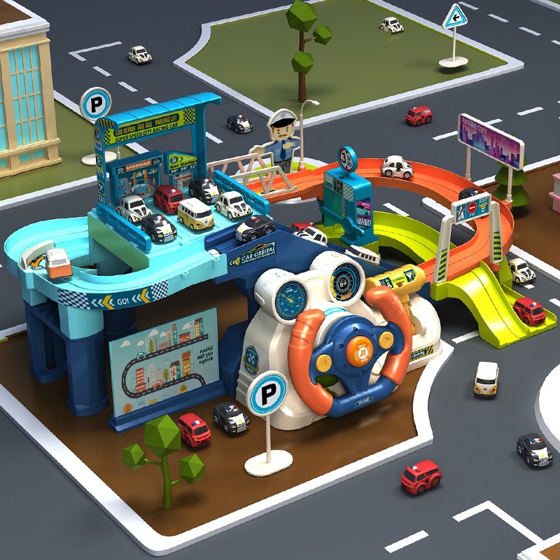 Mô hình đồ chơi công trình xe có vô lăng lái xe - HỘP QUÀ TẶNG CHO BÉ