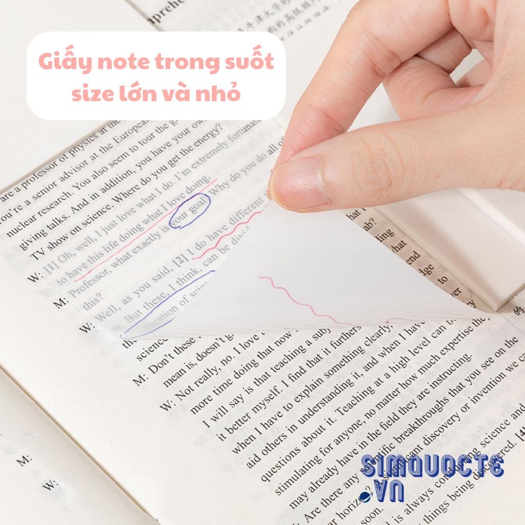 Set 50 tờ Giấy ghi chú Giấy note trong suốt không thấm nước có keo dán tiện lợi sáng tạo văn phòng phẩm ST557