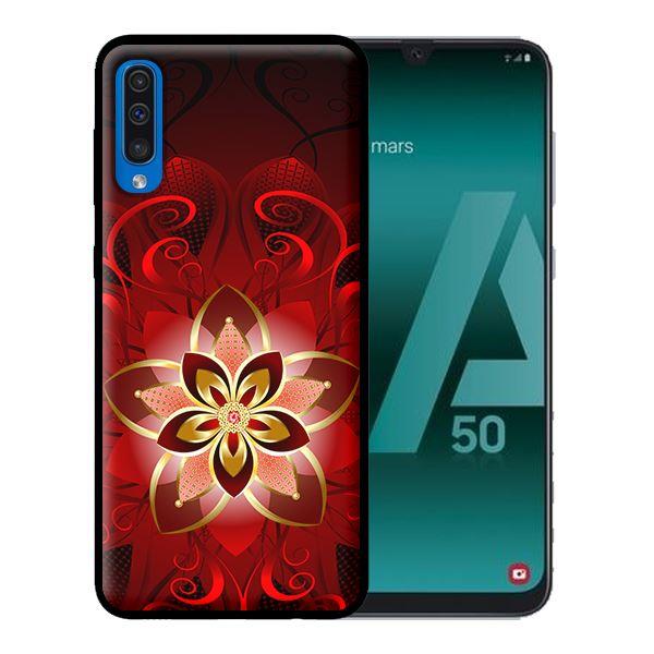 Ốp lưng cho Samsung Galaxy A50  Họa Tiết Hoa Đỏ - Hàng chính hãng