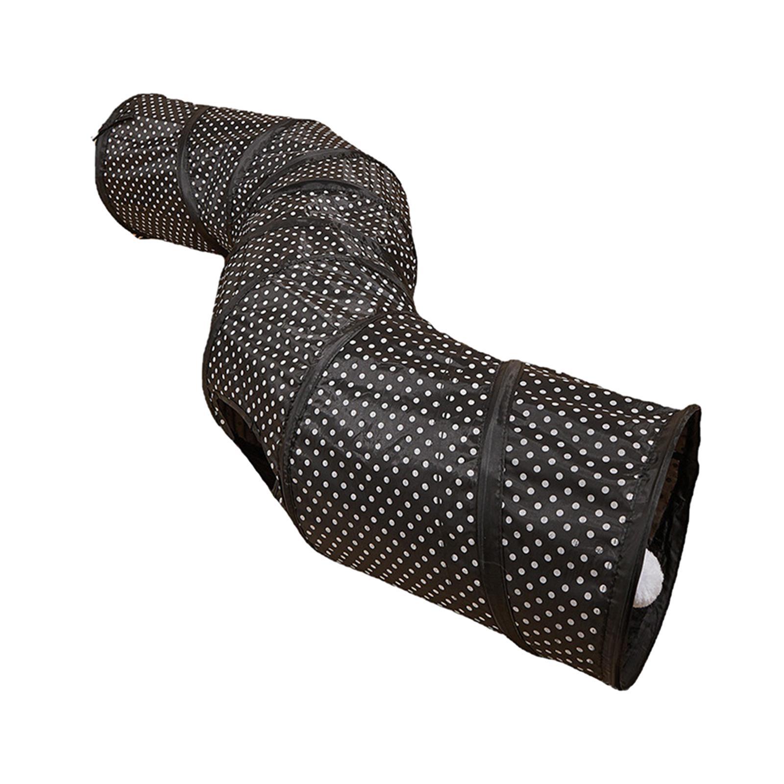 Cat Tunnel with Playing Ball Tent Tunnel Folding Play Tunnels Kitten Foldable Tunnel Cat Toy for Kitten Hamster Indoor Cats