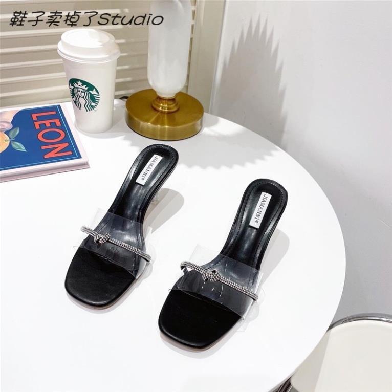 Sandal Guốc Cao Gót Quai Bản Trong Gót Nhọn Cao 6 cm Hàng đẹp Quảng châu