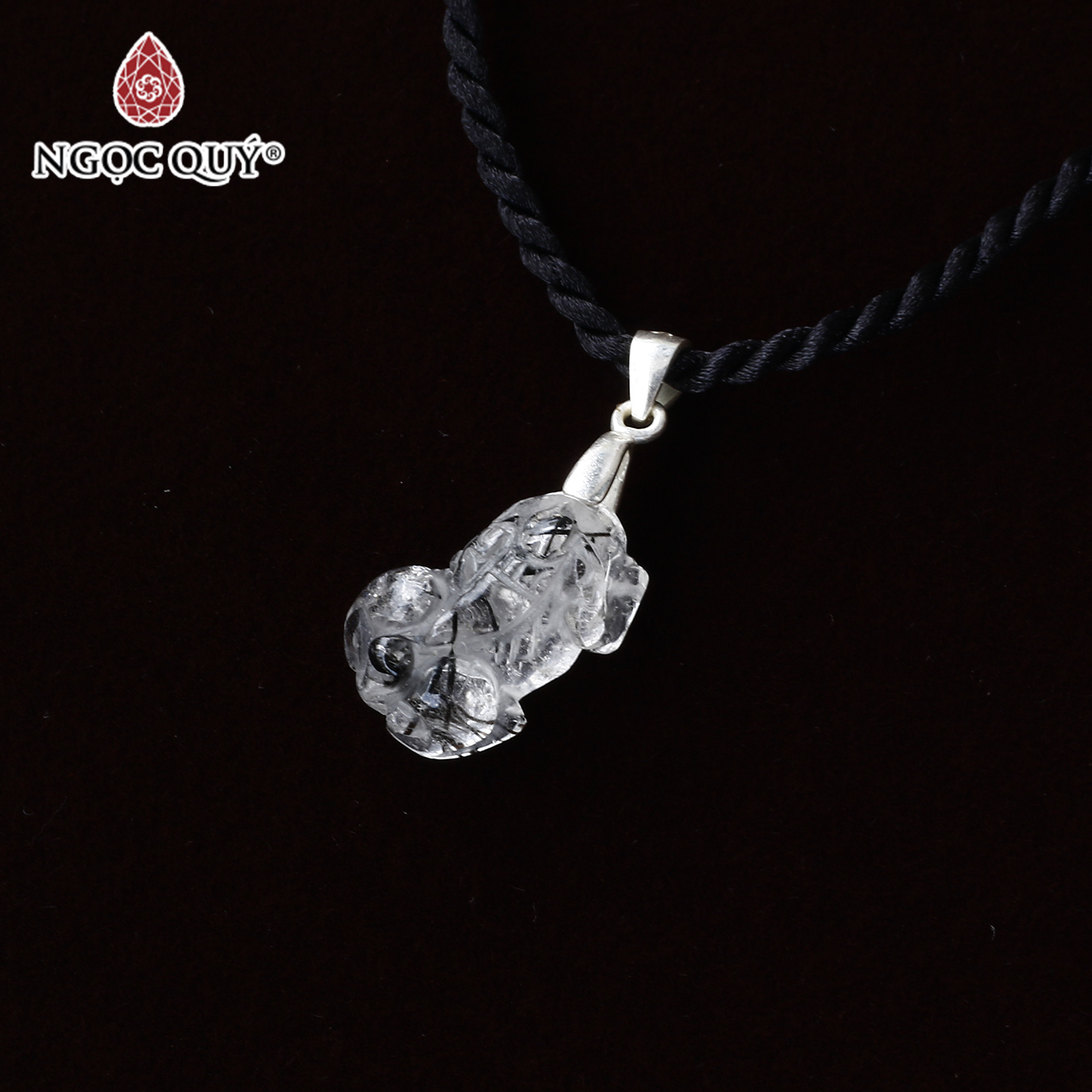 Mặt dây chuyền tỳ hưu thạch anh tóc đen mệnh thủy, mộc - Ngọc Quý Gemstones