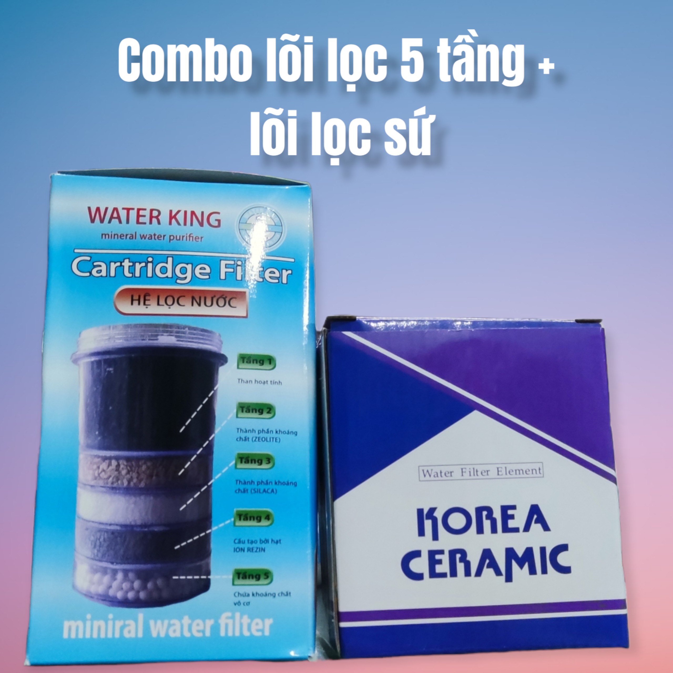 Combo lõi lọc 5 tầng và lõi lọc sứ - Hàng Việt Nam tiêu chuẩn Hàn Quốc