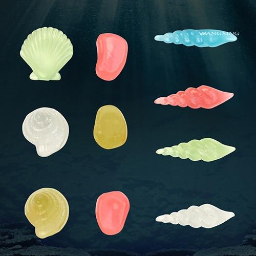 Bộ 10 Vỏ Ốc Dạ Quang Phát Sáng Trang Trí Bể Cá Siêu Xinh
