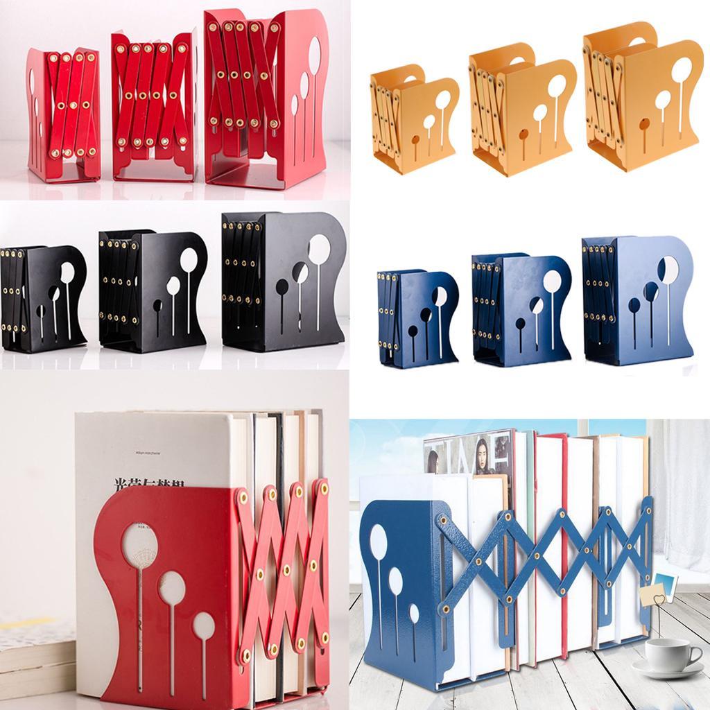 Adjustable Metal Bookends Office Non-slip Book Holder