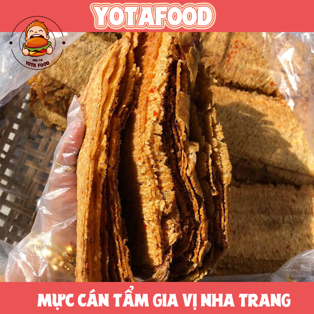 Khô mực cán tẩm gia vị Nha Trang loại ngon - hũ pet 300gram ( Thơm dai - đậm vị ) | Đồ ăn vặt Nàng Khô