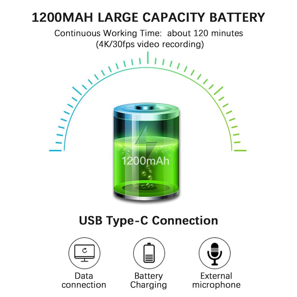 Máy ảnh hành động SJCAM SJ8 4K/30fps Máy ảnh thể thao màn hình kép DV Camcorder 20MP 2.33 "màn hình cảm ứng IPS với vỏ chống thấm 30m