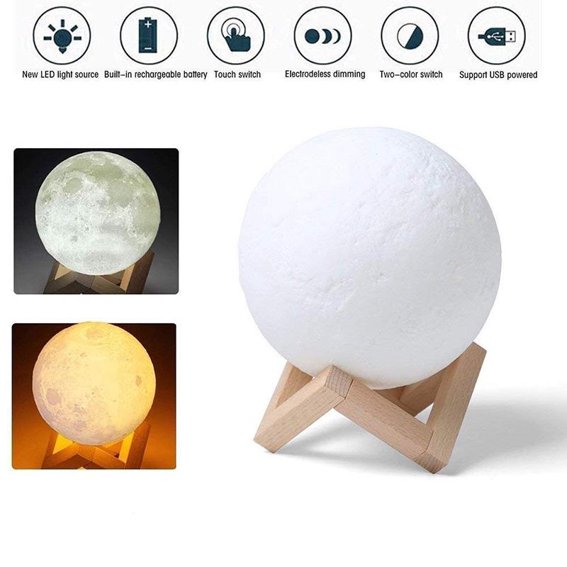 Đèn Ngủ Hình Mặt Trăng 3d