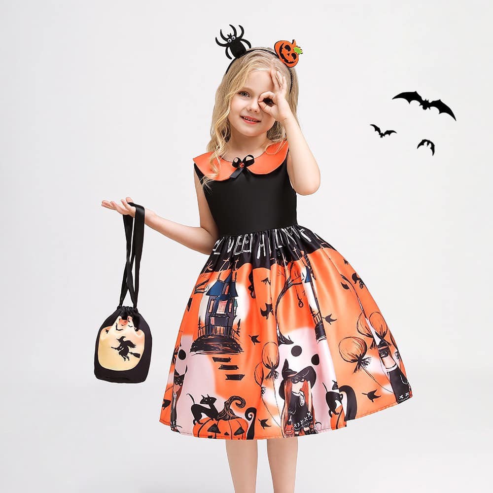 Váy đầm hóa trang Halloween xinh xắn cho bé gái dự tiệc