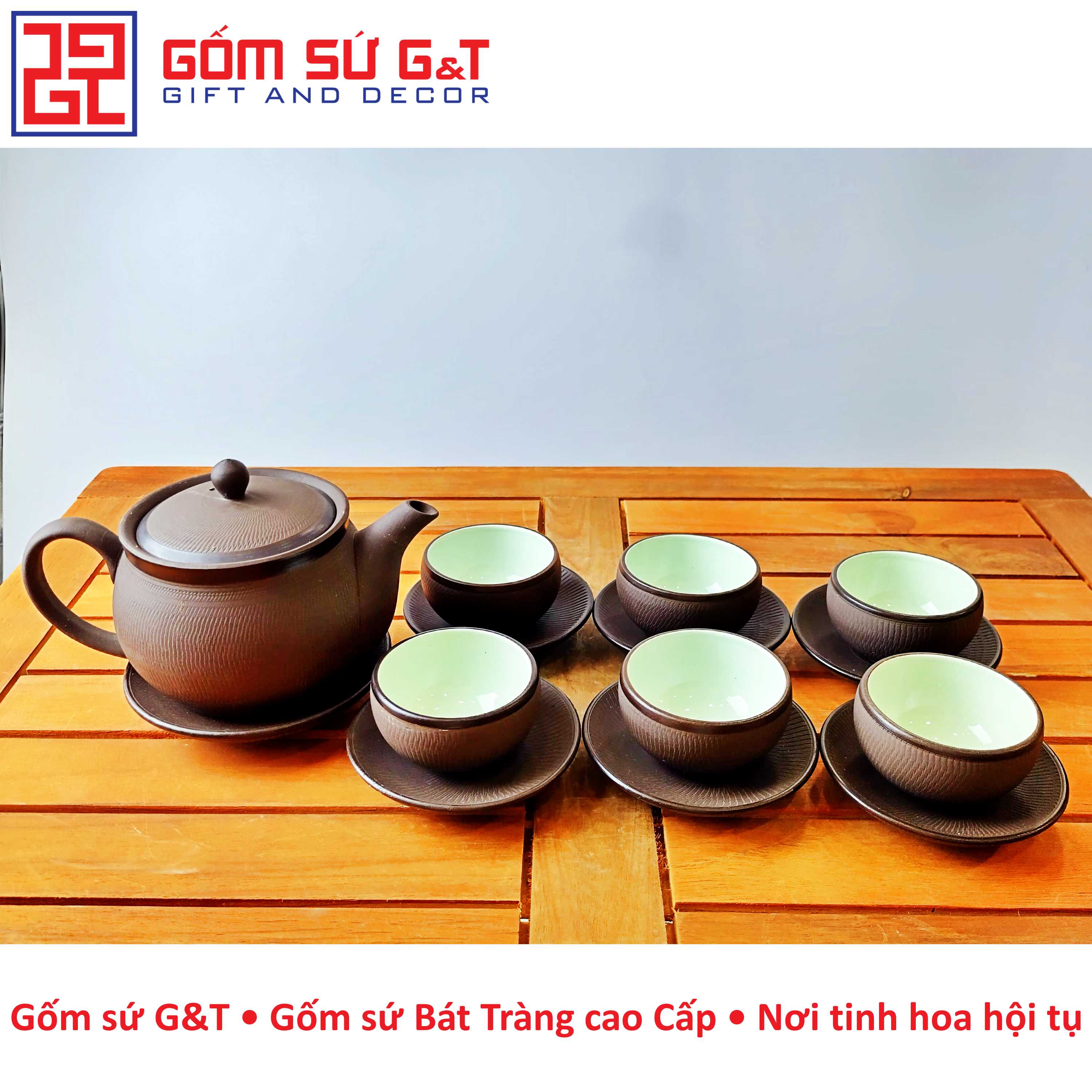 Bộ trà nâu Gốm Sứ G&T
