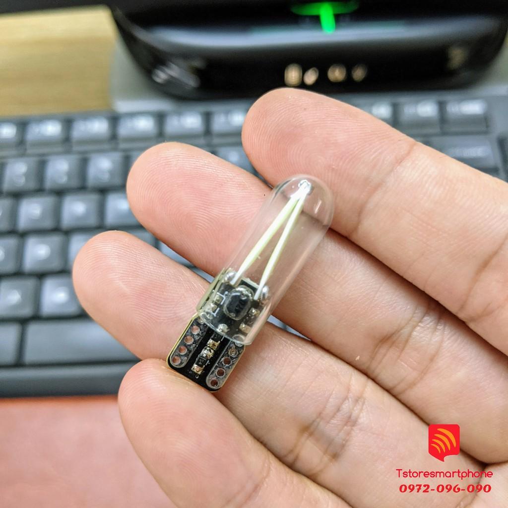 Led T10 đờ mi W5W 194-168 cao cấp vỏ thủy tinh chịu nhiệt tích hợp mạch IC sáng khá và rất mát.