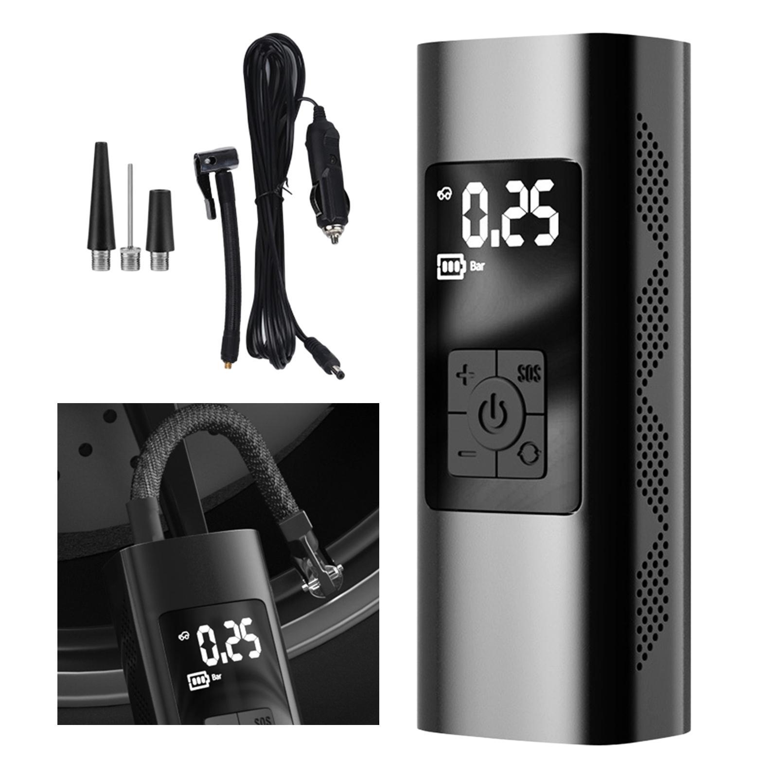 Portable Mini Car Tyre Pump Air Compressor LED Light for Car Motorcycle