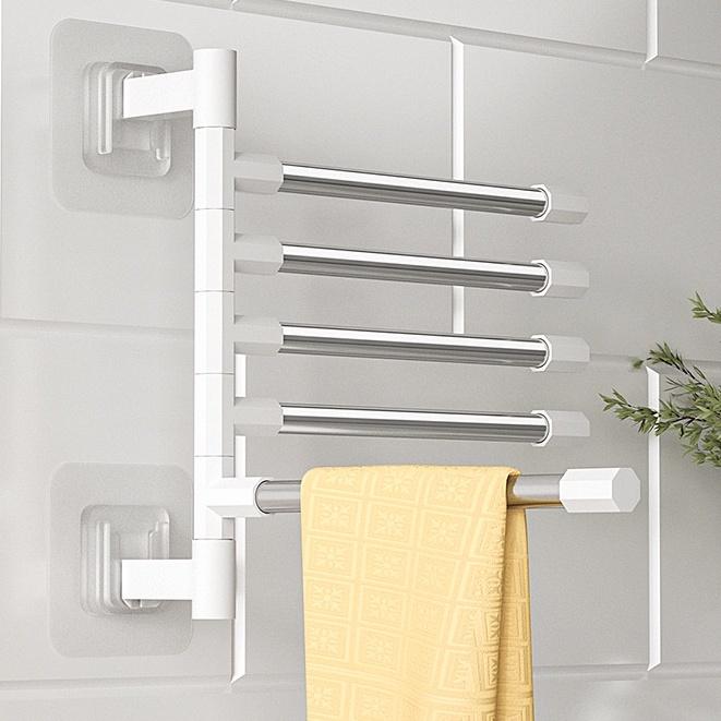 Giá treo khăn dán tường thiết kế xoay 180 độ Móc treo đồ inox Kệ để đồ nhà tắm giá treo quần áo tiện ích