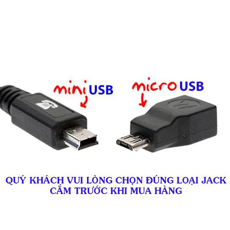 Dây Nguồn Camera Hành Trình Chân Cắm USB,Đầu Cắm Mini USB Hoặc Micro USB