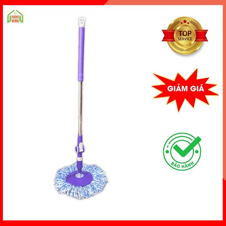 Cây lau nhà 360 độ inox chất lượng không rỉ chắc chắn tiện lợi mâm nhựạ tròn kèm bông lau siêu thấm hút dùng cho thùng lau tự vắt 360