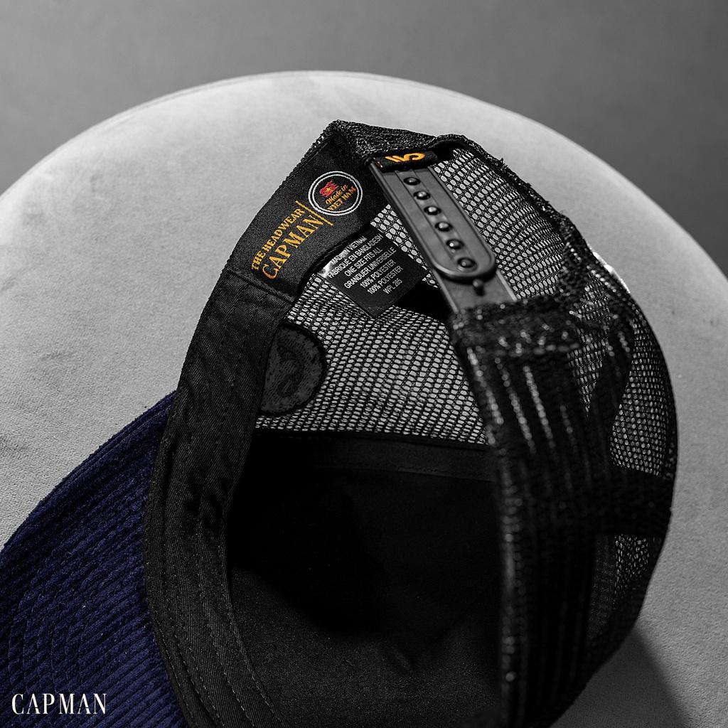 Mũ lưỡi trai thể thao CAPMAN CM135 màu xanh đen nhung tăm