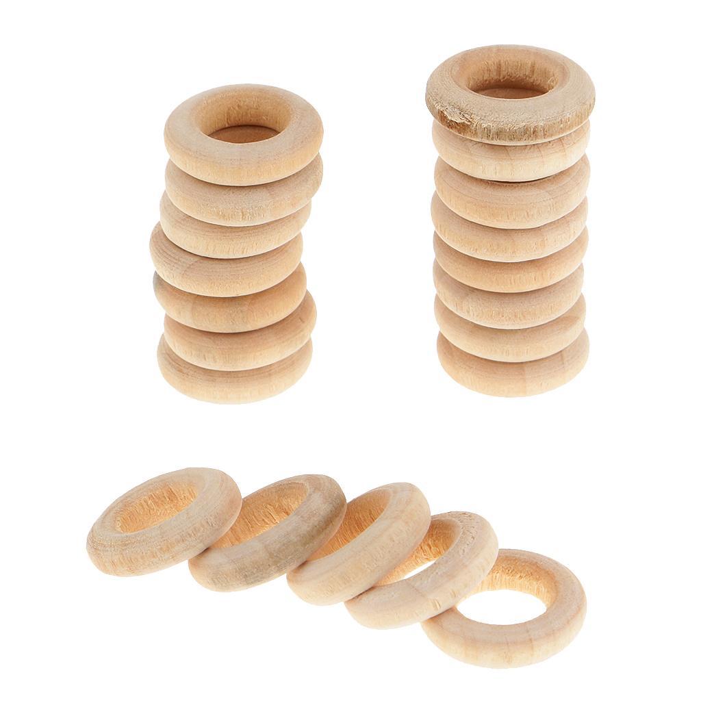 2X 20Pcs DIY Jewelry Making Wooden Teething  for DIY Crafts Decoration 15mm