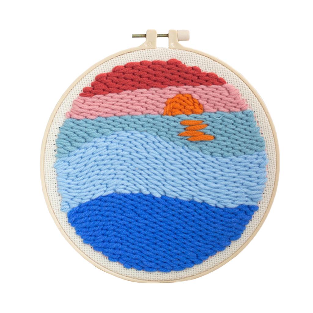 3 Sets Punch  Kits Rug-Punch Beginner Kit DIY Craft 20cm