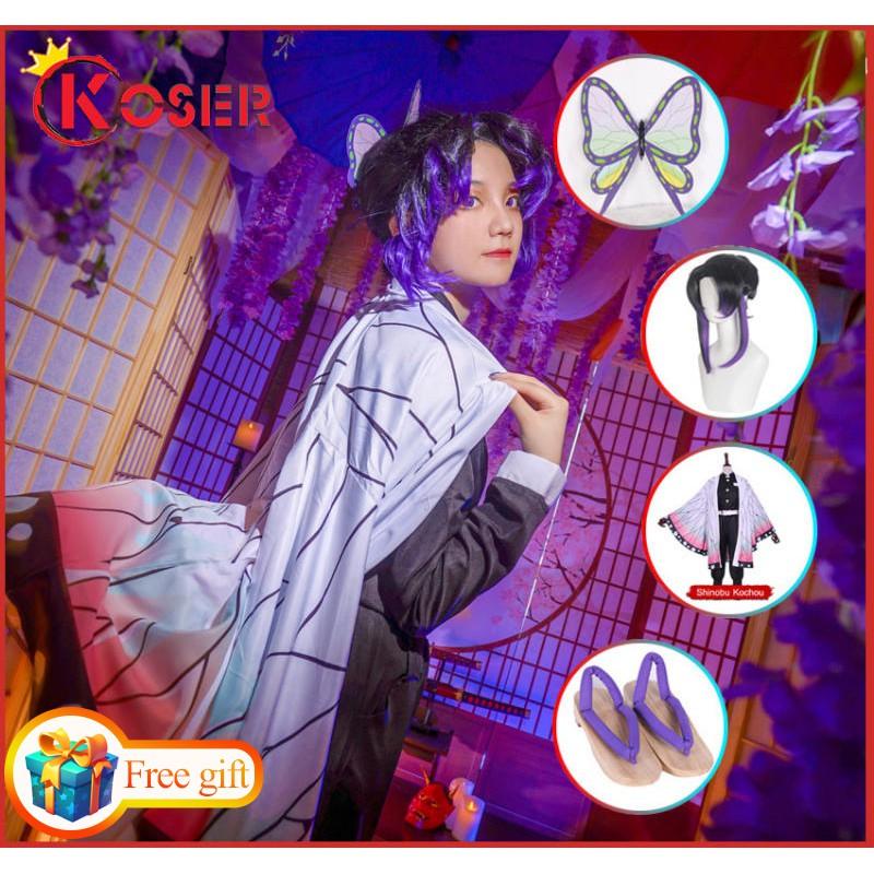 (Có sẵn) Bộ trang phục cho nữ cosplay Anime Demon Slayer: Kimetsu no Yaiba Kochou Shinobu Kanao dịp Giáng Sinh