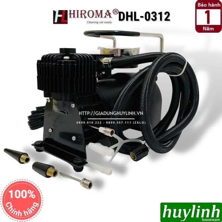 Máy bơm lốp mini ô tô Hiroma DHL-0312 - 12V - Tặng túi xách - Hàng chính hãng