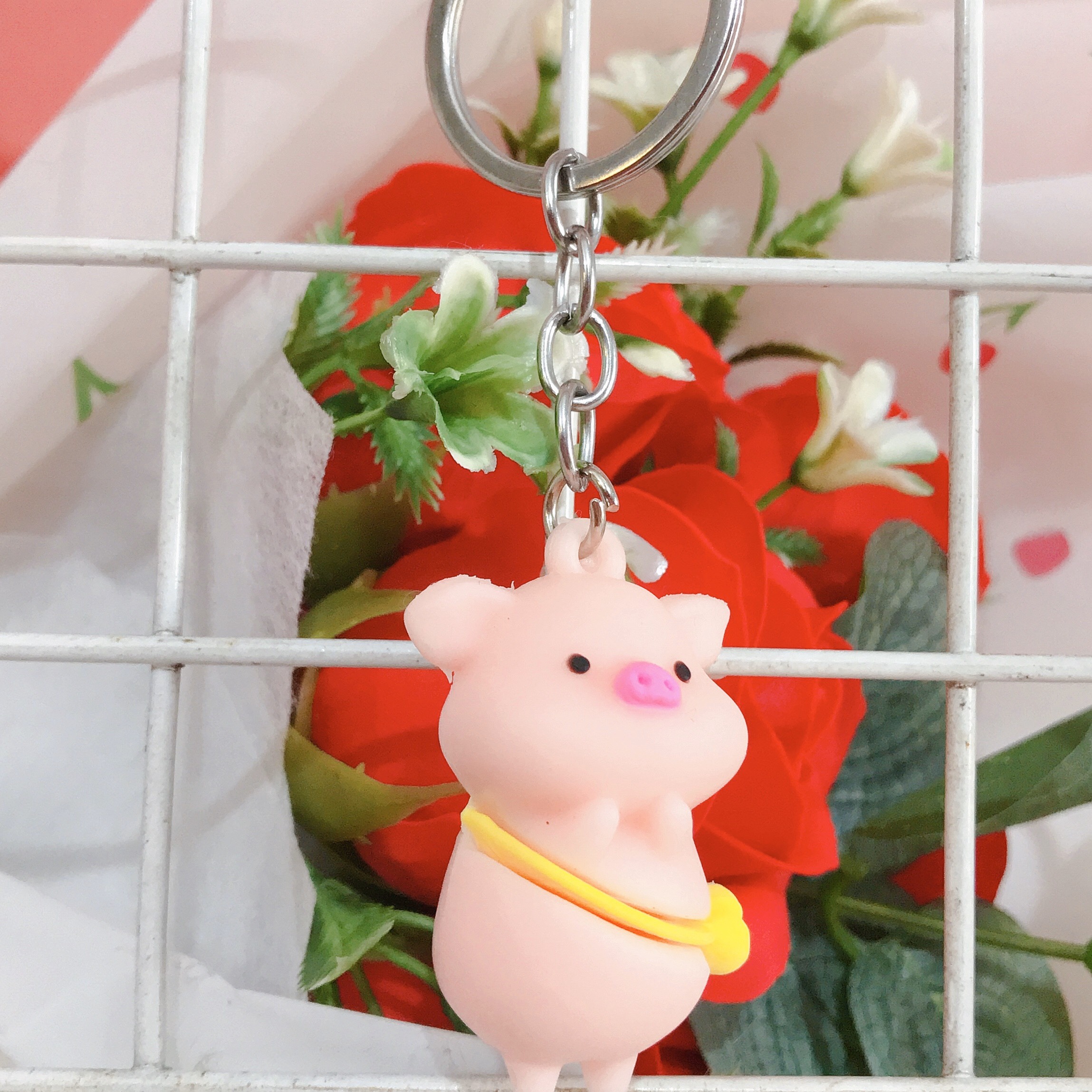 Móc Khóa Heo Hồng Hot Trend Phụ Kiện Túi Xách - Móc Khóa Silicon Heo Con Dễ Thương