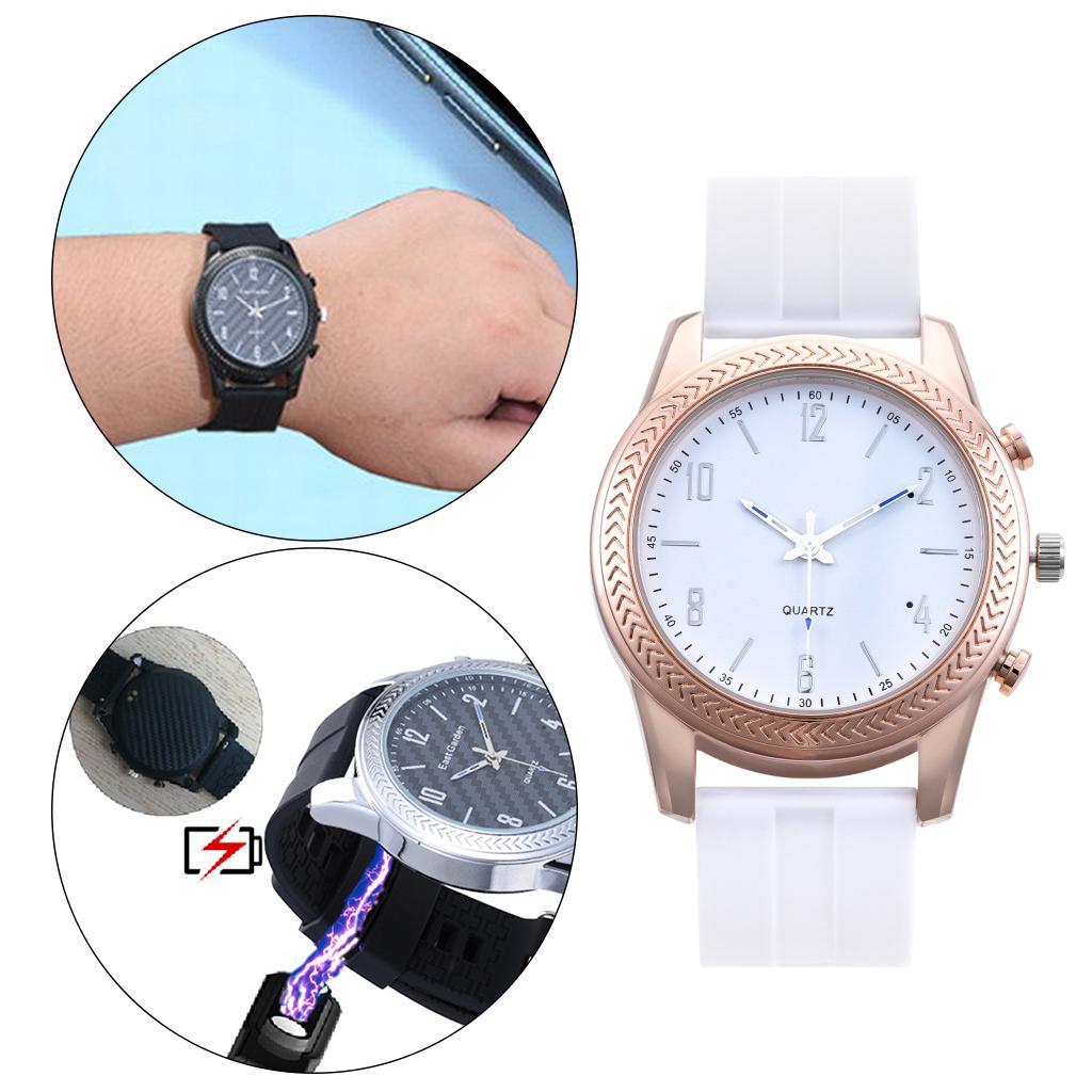 Quartz Bluetooth Speaker Pointer Watch Loudspeaker Waterproof White