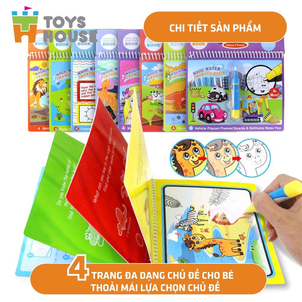 Sách tô màu bút nước thần kỳ ToysHouse cho trẻ em 3-4-5 tuổi, giúp trẻ em phát triển kỹ năng Montessori