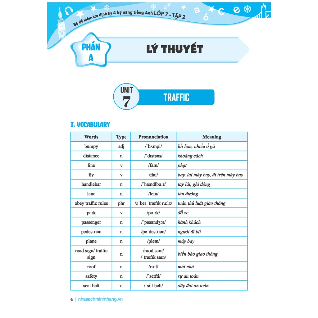 Sách - GLOBAL SUCCESS - Bộ đề kiểm tra định kỳ 4 kỹ năng tiếng anh lớp 7 tập 1